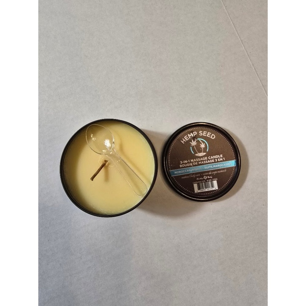Hemp Seed‎ 3-in-1 Massage Candle Moroccan Nights Natural Body Care 6 oz NEW
